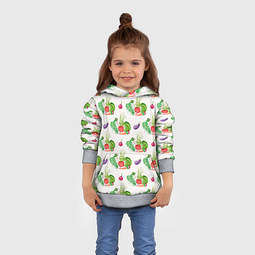 Детская толстовка Овощи с огорода / 3D-Меланж – фото 4