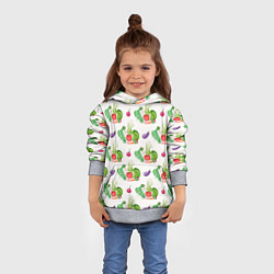 Толстовка-худи детская Овощи с огорода, цвет: 3D-меланж — фото 2