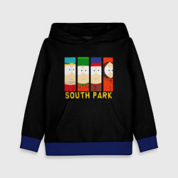 Толстовка-худи детская South Park - Южный парк главные герои, цвет: 3D-синий