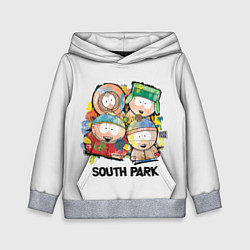 Толстовка-худи детская South Park - Южный парк краски, цвет: 3D-меланж