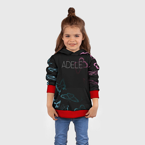 Детская толстовка Adele Бабочки / 3D-Красный – фото 4