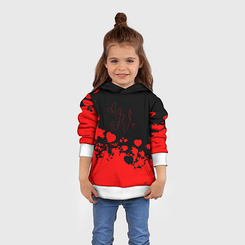 Детская толстовка Adele Сердечки Автограф / 3D-Белый – фото 4