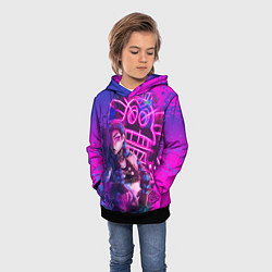 Толстовка-худи детская League Of Legends Arcane ДЖИНКС НЕОНОВАЯ КРАСКА, цвет: 3D-черный — фото 2