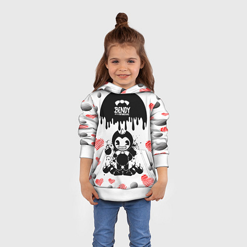 Детская толстовка BOMB LOVE BENDY AND THE INK MACHINE / 3D-Белый – фото 4