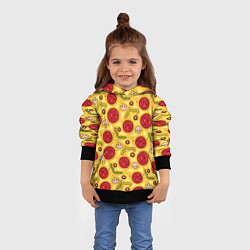 Толстовка-худи детская Pizza salami, цвет: 3D-черный — фото 2