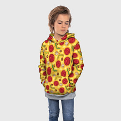 Толстовка-худи детская Pizza salami, цвет: 3D-меланж — фото 2