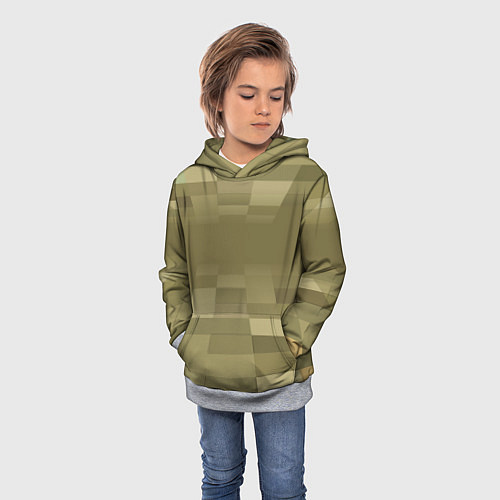 Детская толстовка Пиксельный военный фон / 3D-Меланж – фото 3