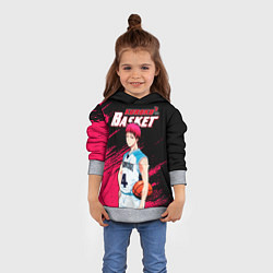 Толстовка-худи детская Kuroko no Basuke, Akashi Seijuro Сейджуро Акаши, цвет: 3D-меланж — фото 2