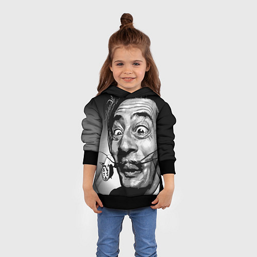 Детская толстовка Salvador Dali - grimace / 3D-Черный – фото 4