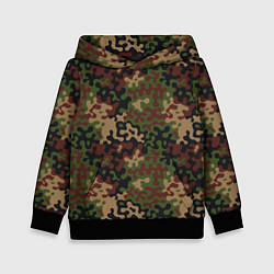 Толстовка-худи детская Военный Камуфляж Military, цвет: 3D-черный