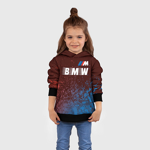 Детская толстовка БМВ BMW - Краски / 3D-Черный – фото 4