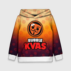 Толстовка-худи детская Бабл Квас Bubble Kvas, логотип, цвет: 3D-белый