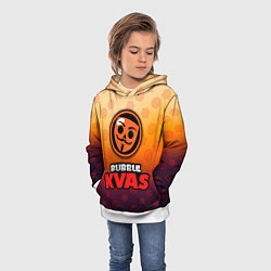 Толстовка-худи детская Бабл Квас Bubble Kvas, логотип, цвет: 3D-белый — фото 2