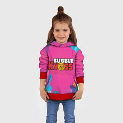 Толстовка-худи детская Бабл квас геометрический узор, цвет: 3D-красный — фото 2