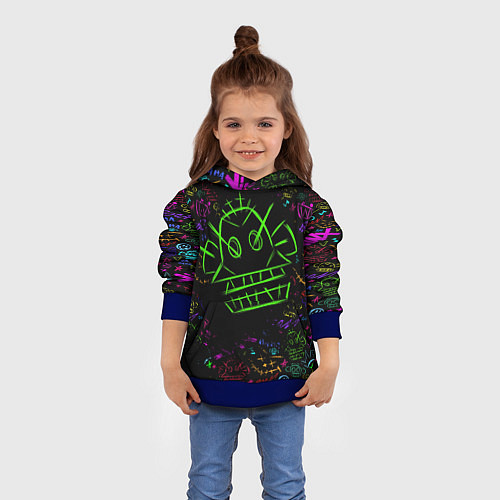 Детская толстовка League Of Legends неон - Arcane / 3D-Синий – фото 4