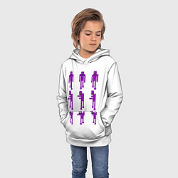 Толстовка-худи детская Five Nights At Freddys purple guy, цвет: 3D-белый — фото 2