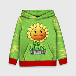 Толстовка-худи детская Подсолнух Plants vs Zombies, цвет: 3D-красный