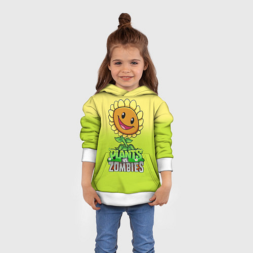 Детская толстовка Plants vs Zombies - Подсолнух / 3D-Белый – фото 4