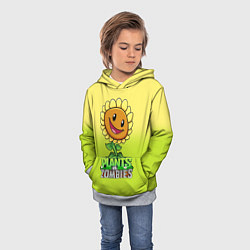 Толстовка-худи детская Plants vs Zombies - Подсолнух, цвет: 3D-меланж — фото 2