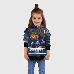 Толстовка-худи детская Виннипег Джетс, Winnipeg Jets Маскот, цвет: 3D-черный — фото 2