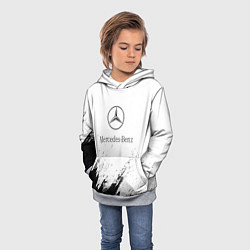 Толстовка-худи детская Mercedes-Benz - White texture, цвет: 3D-меланж — фото 2