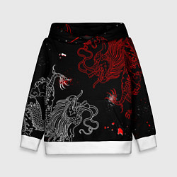 Детская толстовка Китайский дракон Красно - Белый