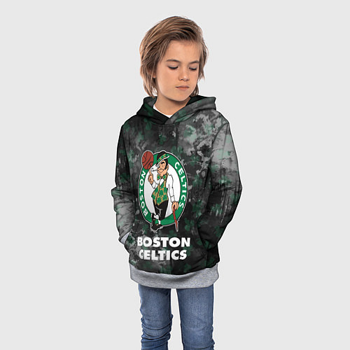 Детская толстовка Бостон Селтикс, Boston Celtics, НБА / 3D-Меланж – фото 3