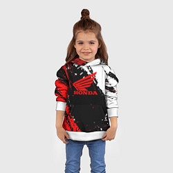 Толстовка-худи детская Honda Logo Auto, цвет: 3D-белый — фото 2