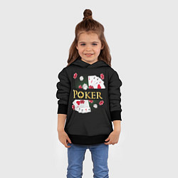 Толстовка-худи детская Покер POKER, цвет: 3D-черный — фото 2