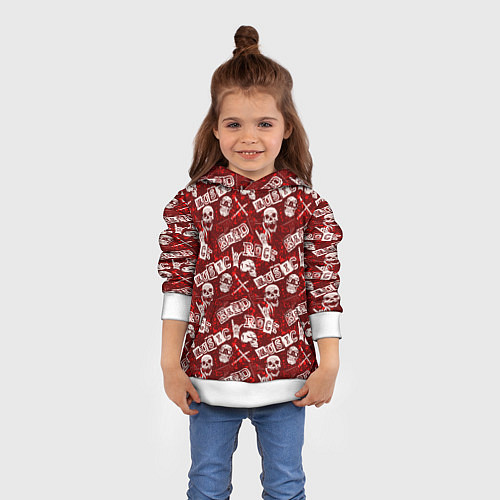 Детская толстовка Хард Рок HARD-ROCK / 3D-Белый – фото 4