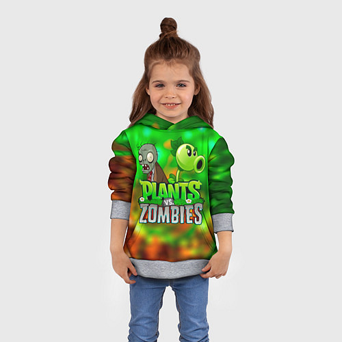 Детская толстовка Plants vs Zombies горохострел и зомби / 3D-Меланж – фото 4