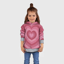 Толстовка-худи детская Сердца LOVE, цвет: 3D-меланж — фото 2