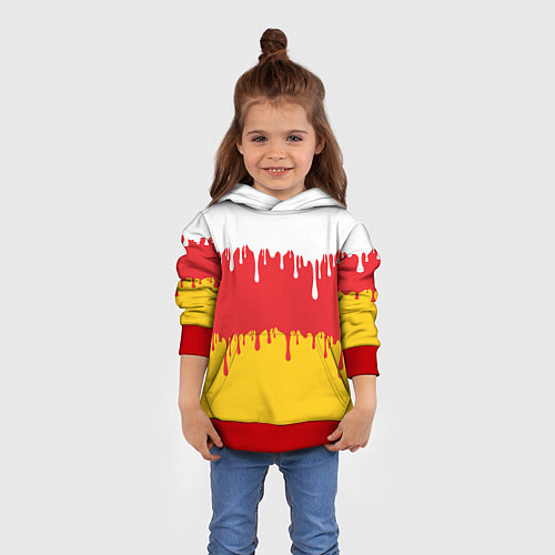 Детская толстовка Северная Осетия Алания потёки / 3D-Красный – фото 4