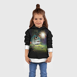Толстовка-худи детская Рыба в лесу, цвет: 3D-белый — фото 2