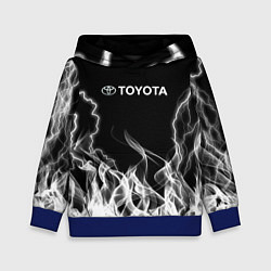 Толстовка-худи детская Toyota Молния с огнем, цвет: 3D-синий