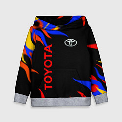 Толстовка-худи детская Toyota Разноцветный огонь, цвет: 3D-меланж