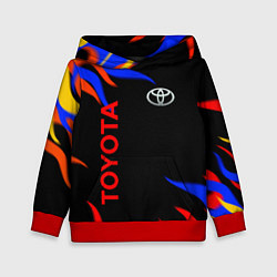 Толстовка-худи детская Toyota Разноцветный огонь, цвет: 3D-красный