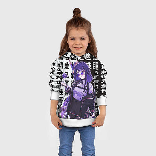 Детская толстовка Genshin Impact: Сегун Райдэн / 3D-Белый – фото 4