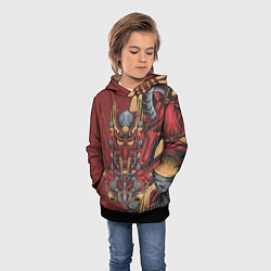 Толстовка-худи детская Красный робот, цвет: 3D-черный — фото 2