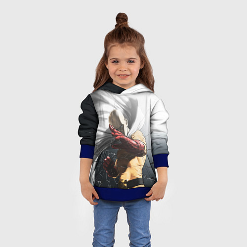 Детская толстовка One Punch Man - Сайтама / 3D-Синий – фото 4