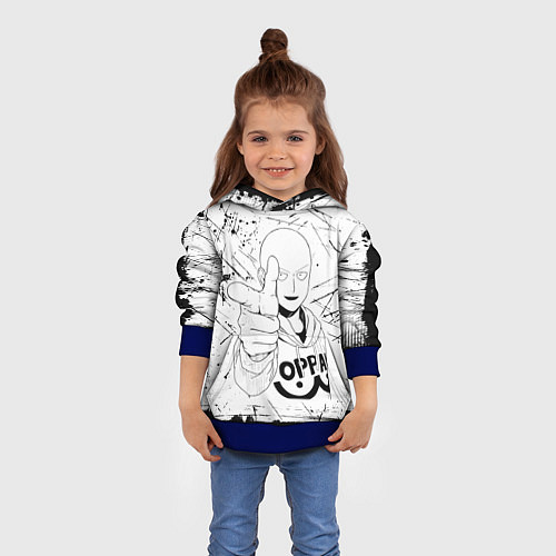 Детская толстовка Сайтама - Saitama / 3D-Синий – фото 4