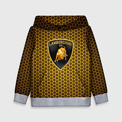 Толстовка-худи детская Lamborghini gold соты, цвет: 3D-меланж