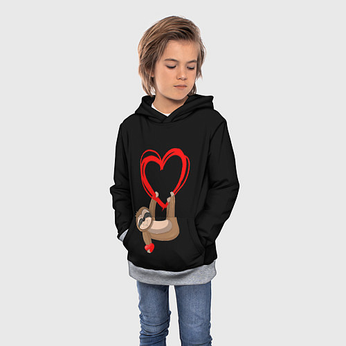 Детская толстовка Ленивая любовь / 3D-Меланж – фото 3