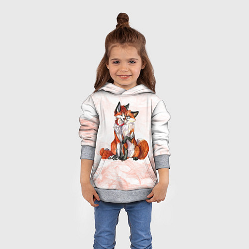 Детская толстовка Влюблённые Лисы Love / 3D-Меланж – фото 4