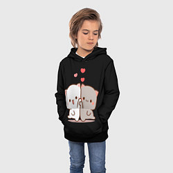 Толстовка-худи детская Кошачья любовь навсегда Kitty love forever, цвет: 3D-черный — фото 2