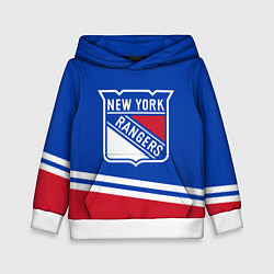 Толстовка-худи детская New York Rangers Нью Йорк Рейнджерс, цвет: 3D-белый