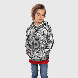 Толстовка-худи детская Мандала 2028-1, цвет: 3D-красный — фото 2