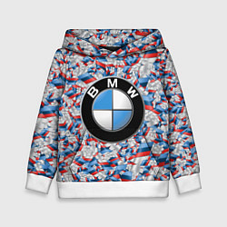 Толстовка-худи детская BMW M PATTERN LOGO, цвет: 3D-белый