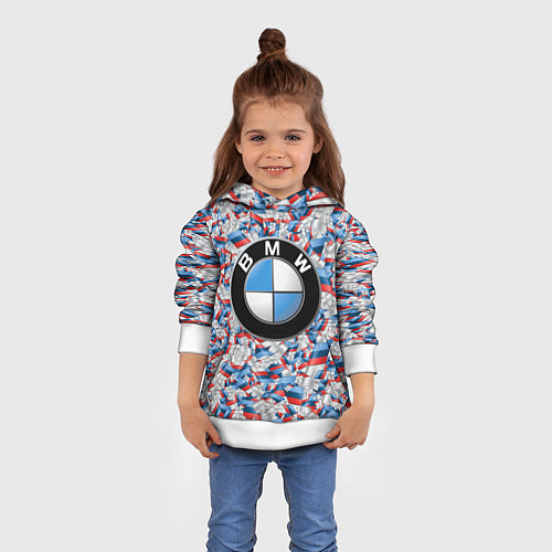 Детская толстовка BMW M PATTERN LOGO / 3D-Белый – фото 4