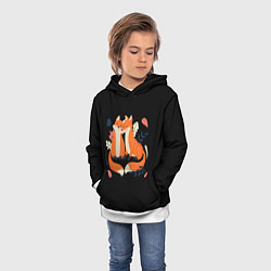 Толстовка-худи детская Лисы Animal love, цвет: 3D-белый — фото 2